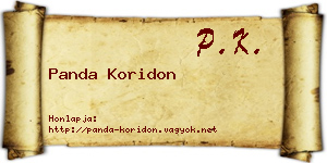 Panda Koridon névjegykártya